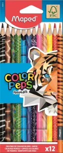 Карандаші Color Peps Animals Maped трикутні 12 кольорів