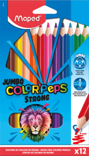 Kredki Color Peps Strong Jumbo Maped 12 kolorów