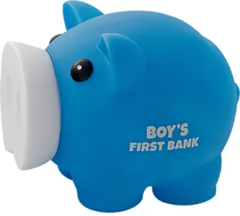 Mini świnka skarbonka na prezent Boy's First Bank