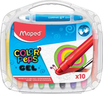 Superspieralne, wykręcane kredki żelowe Maped 10 kolorów
