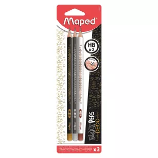 Ołówki Black Peps Deco HB 3 sztuki