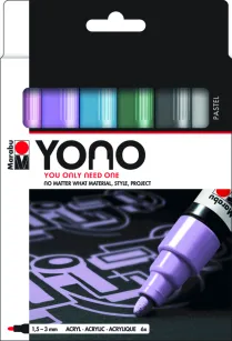 Маркери акрилові YONO набір 6 пастельних кольорів