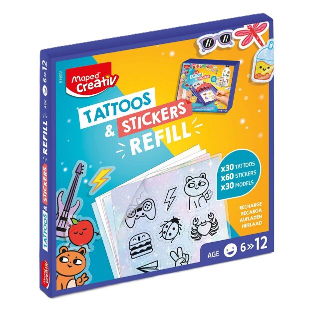 Tatuaże dla dzieci zmywalne i naklejki TATTOOS & STICKERS  - zestaw uzupełniający
