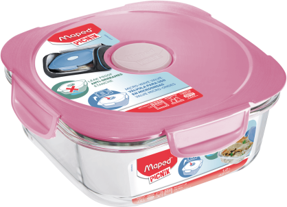 Pudełko lunchowe szklane (Lunchbox)  1,2 l Maped Picnik Adult różowe