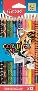 Kredki Color Peps Animals Maped trójkątne 12 kolorów