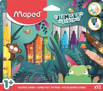 Zmywalne flamastry dla dzieci od 1 roku życia Maped Jumbo Jungle Fever