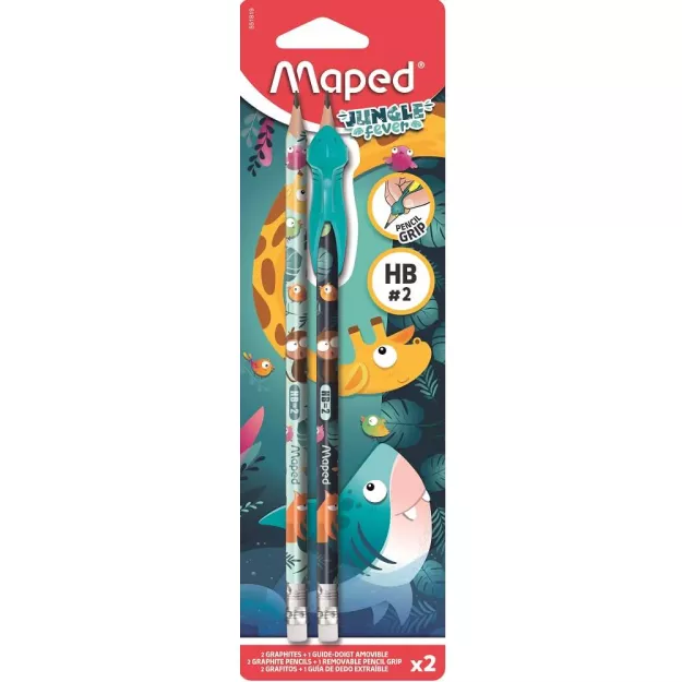 Ołówek HB z gumką i ergonomiczną nakładką Maped Jungle Fever