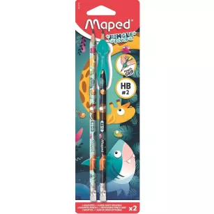 Ołówek HB z gumką i ergonomiczną nakładką Maped Jungle Fever