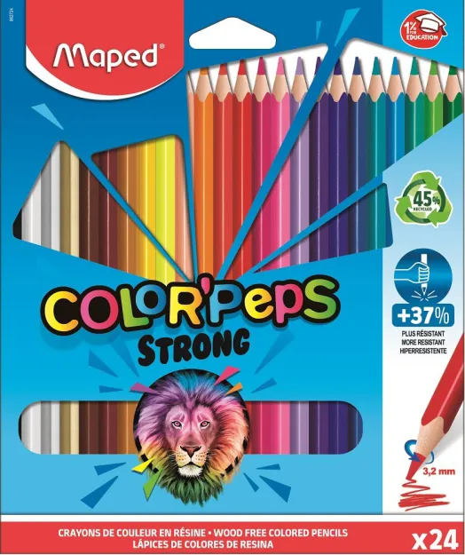 Карандаші Color Peps Strong Maped трикутні 24 кольори