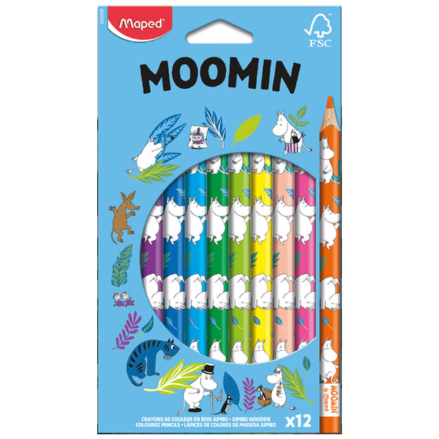 Kredki Jumbo Muminki trójkątne 12 szt