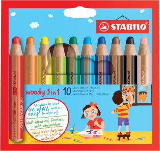 Super kredki STABILO woody 3 in 1 zestaw 10 szt.