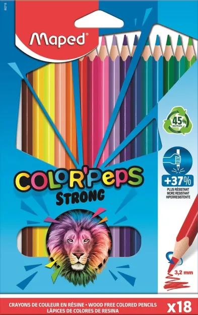 Kredki Color Peps Strong 18 kolorów, lepsze niż Bambino