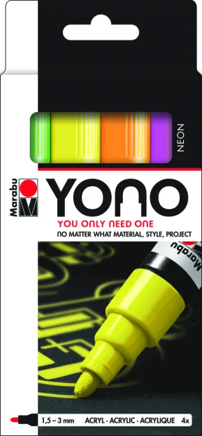 Маркери акрилові YONO у неонових кольорах 1,5-3 мм