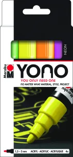 Markery akrylowe YONO w kolorach neonowych 1,5-3 mm