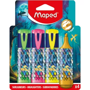 Zakreślacz DRAGON 3 kolory neonowe i 1 metaliczny