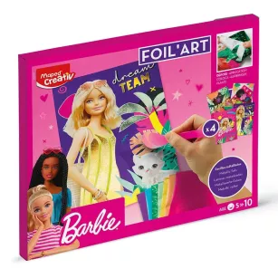 Barbie zestaw z folią dekoracyjną Foil Art
