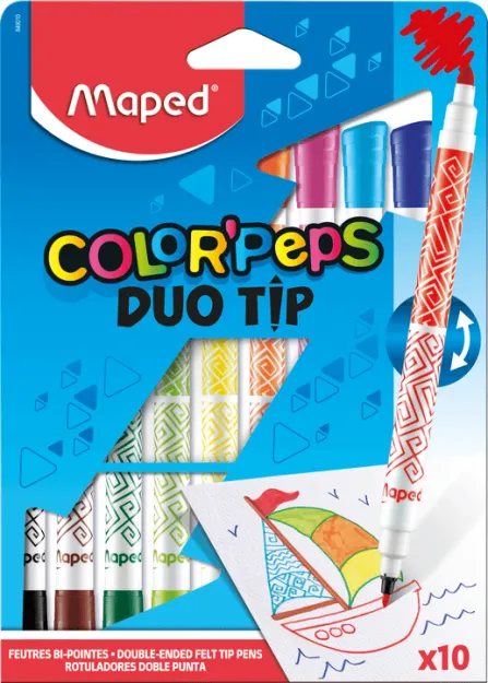 Фломастри Color Peps Duo Tip двосторонні 10 кольорів