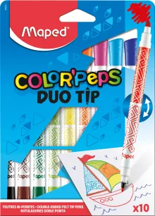 Flamastry Color Peps Duo Tip dwustronne 10 kolorów