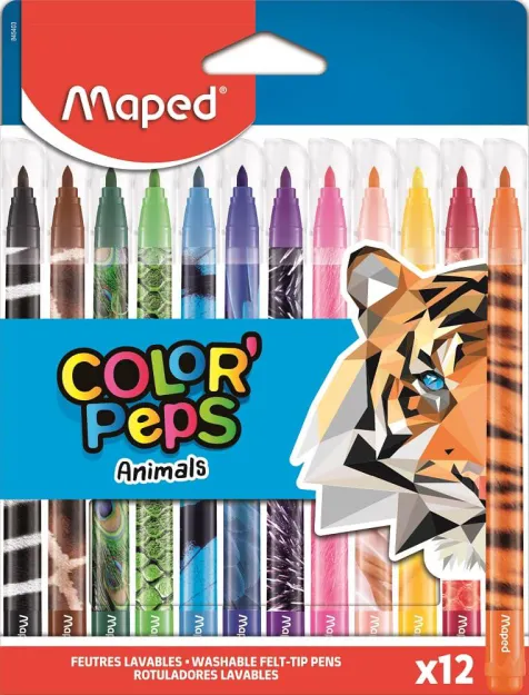 Фломастри Color Peps Тварини 12 кольорів