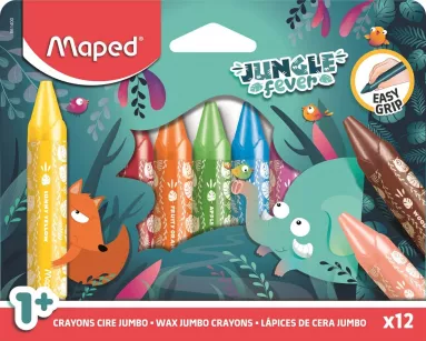 Kredki świecowe dla dzieci od 1 roku życia Maped Jumbo Jungle Fever