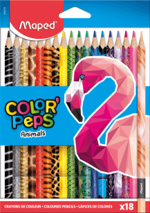 Kredki Color Peps Animals Maped trójkątne 18 szt kolorów