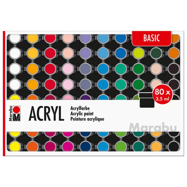Великий набір акрилових красок в 34 кольорах Acrylic Paints BASIC