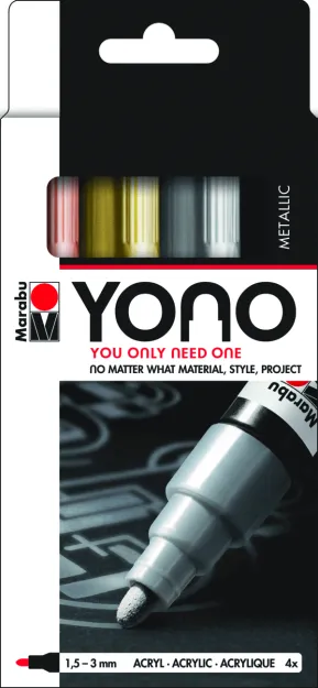 Markery akrylowe YONO zestaw kolorów metalicznych