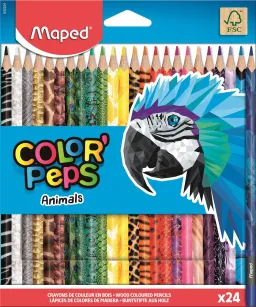 Kredki Color Peps Animals Maped trójkątne 24 kolory