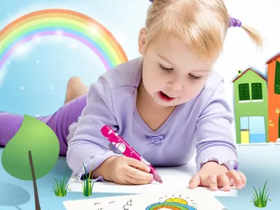 Flamastry, farby i kredki dla rocznego dziecka